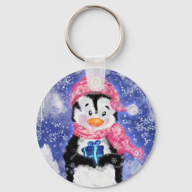 Chaveiro Pinguim Feliz - Natal (Frente)