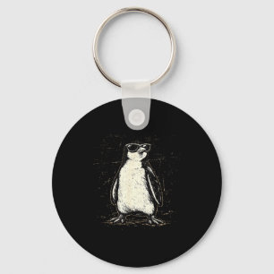 Chaveiro Pinguim legal usando óculos de sol animal vintage