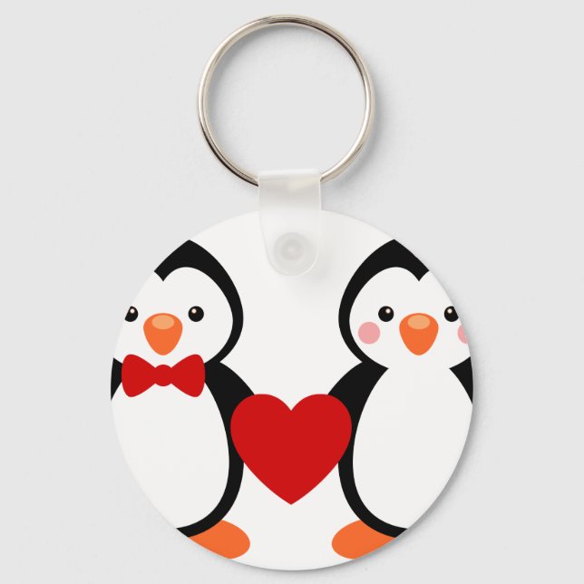 Chaveiro Pinguins apaixonados (Frente)