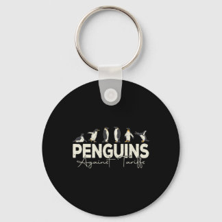 Chaveiro Pinguins Contra Tarifas Animal Engraçado Retro Res