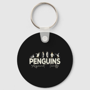 Chaveiro Pinguins Contra Tarifas Animal Engraçado Retro Res
