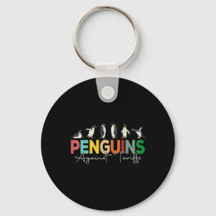 Chaveiro Pinguins Contra Tarifas Humor Animal Retro Resisti