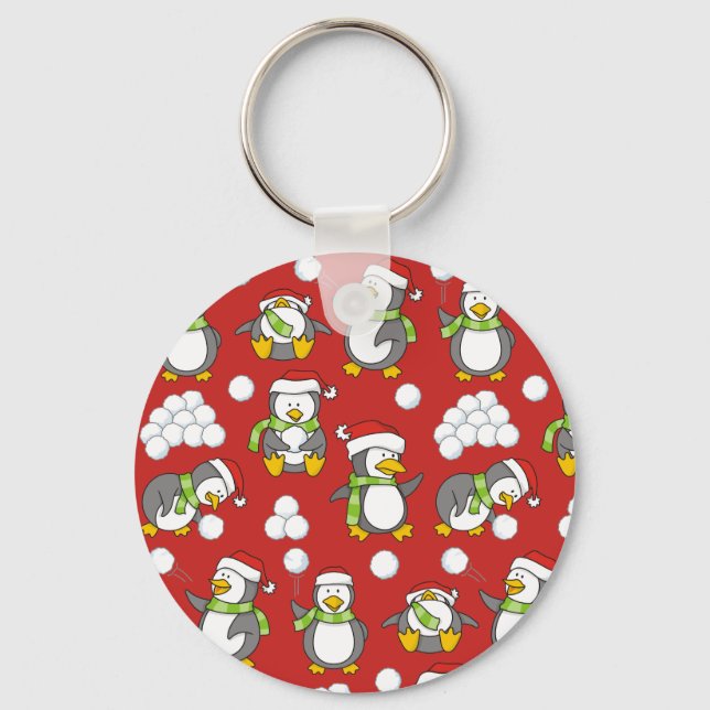 Chaveiro Pinguins de Natal (Frente)
