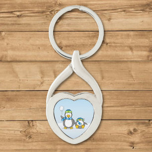 Chaveiro Pinguins de neve