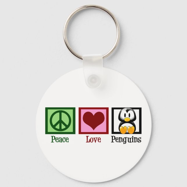 Chaveiro Pinguins de Paz e Amor (Frente)