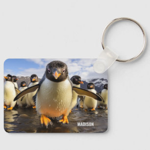 Chaveiro Pinguins Legal de Nome Personalizado