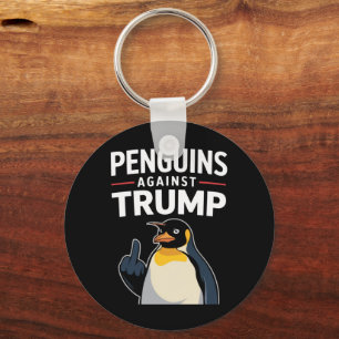 Chaveiro Pinguins Para Cima Resistem Pinguins Contra Trump