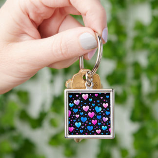 Chaveiro Pink & Blue Glowing Hearts