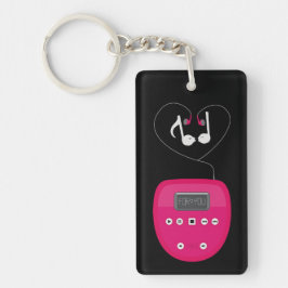 Chaveiro Pink CD Player with Earphones Kissing