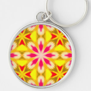 Chaveiro Pink Lime Amarelo Laranja Tie Dye Mandala Sem Cost