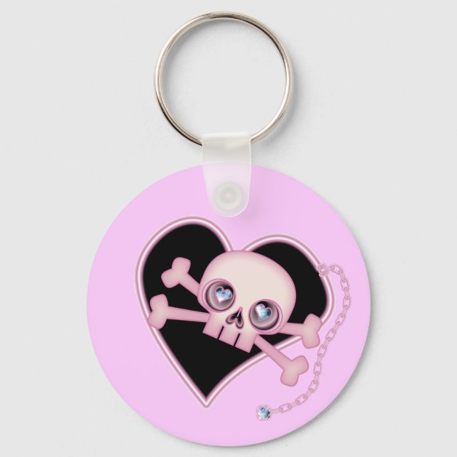 Chaveiro Pink Neon Skull (Frente)