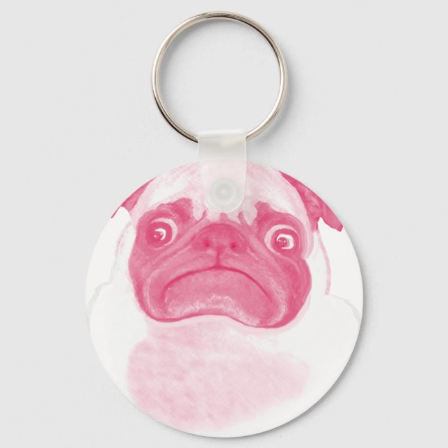 Chaveiro PINK Personalizado - Puggy Grumpy (Frente)