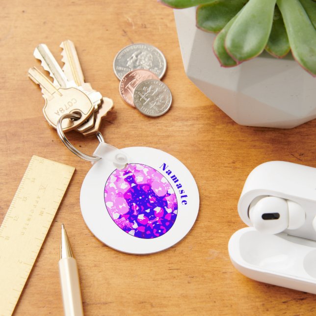 Chaveiro Pink Sentado Yoga Pose Namaste (Mesa)