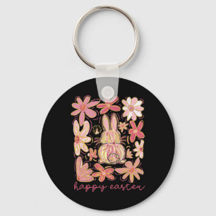 Chaveiro Pino Floral de Páscoa Coquette Bunny Boho felz pas