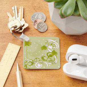 Chaveiro Pinos com Lua Personalizar Alterar Cor do Fundo