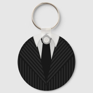 Chaveiro Pinstripe Suit e Tie Mens Classic Round Keyring