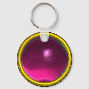 CHAVEIRO PINTA MÁGICA FUCHSIA AMETIST GEM STONE