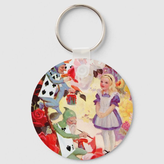 CHAVEIRO PINTANDO A RAINHA DA VERMELHA ROSA DO CORAÇÃO (Frente)