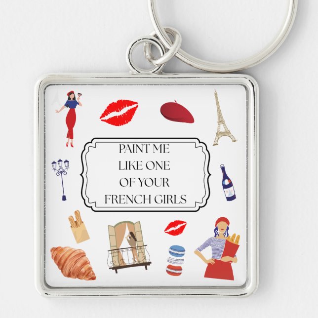 Chaveiro Pintar-me como uma de suas garotas francesas - est (Frente)