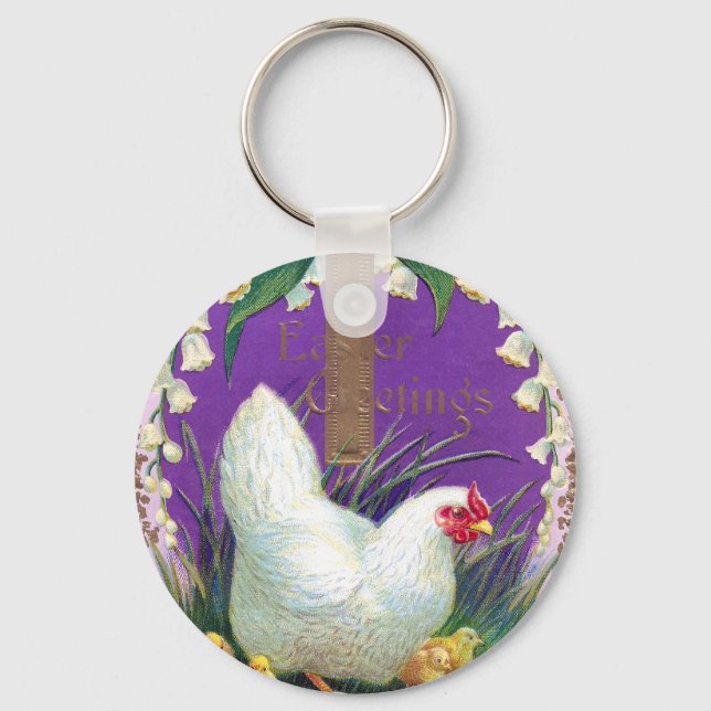 Chaveiro Pintinhos e Páscoas de vinheta cruzada (Frente)