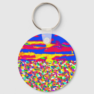 Chaveiro pintura a óleo de transcendência abstrato
