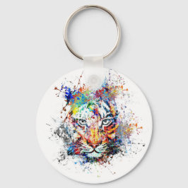 Chaveiro Pintura Abstrata de Tigre