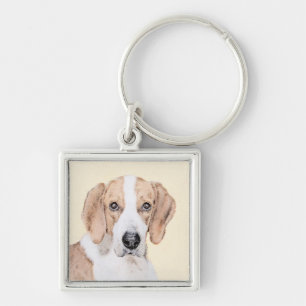 Chaveiro Pintura Americana de Foxhound - Arte Cachorro Orig