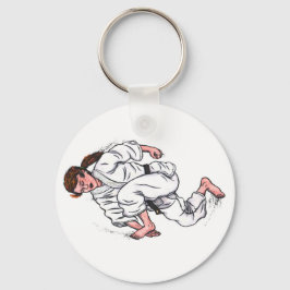 Chaveiro pintura aquosa carateira saltando chute