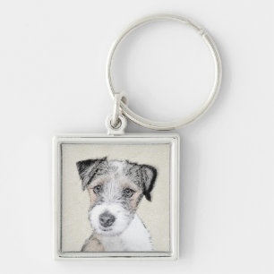 Chaveiro Pintura áspera de Russell Terrier - arte original