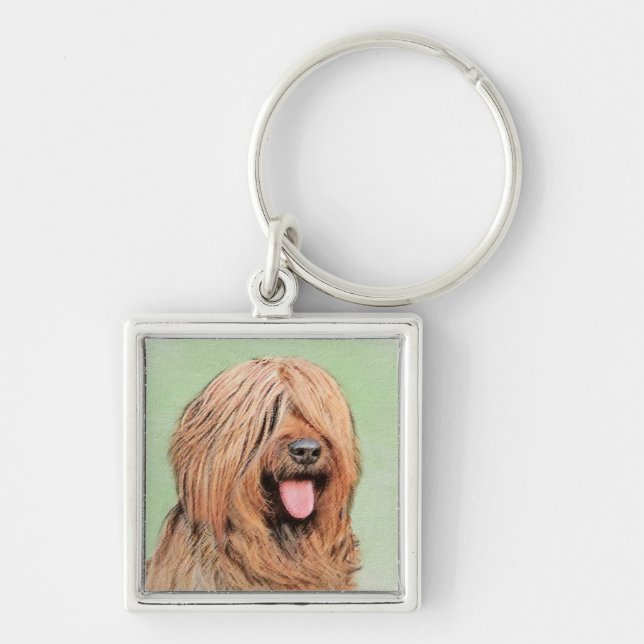 Chaveiro Pintura Briard - Arte Cachorro Original (Frente)