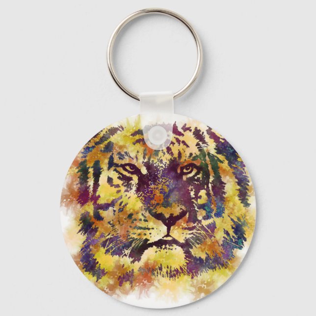 Chaveiro pintura de abstrato Lion (Frente)