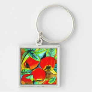 Chaveiro Pintura de água das Maçãs Vermelhas