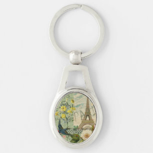 Chaveiro Pintura de Arte Antiquada por Viagem da França de