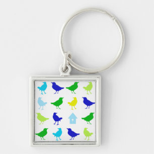 Chaveiro Pintura de aves coloridas por Chariklia Zarris