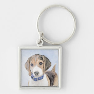 Chaveiro Pintura de Beagle - Arte de Cachorro Original Boni