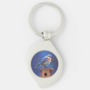 Chaveiro Pintura de Bluebird (Mulher) - Arte de Pássaro Or
