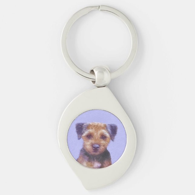 Chaveiro Pintura de Borda Terrier - Arte de Cachorro Origin (Frente)