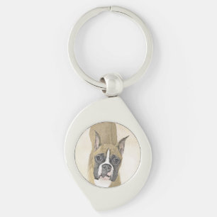 Chaveiro Pintura de Boxer - Arte de Cachorro Original Bonit
