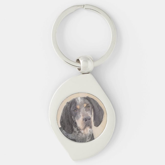 Chaveiro Pintura de Connhound Bluetick - Cachorro Original  (Frente)