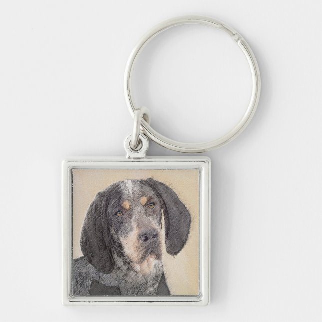 Chaveiro Pintura de Connhound Bluetick - Cachorro Original  (Frente)
