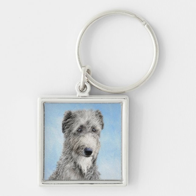 Chaveiro Pintura De Deerhound Escocês - Cachorro Original C (Frente)