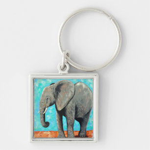 Chaveiro Pintura de Elefante Bebê Grande