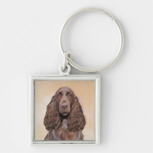 Chaveiro Pintura de Espanhol de Campo - Arte de Cachorro Or