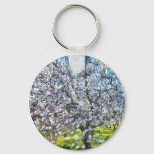 Chaveiro Pintura de Estilo de Arte Pontilhado de Flor de Ár