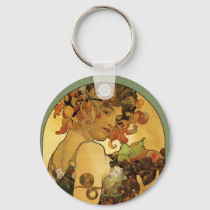 Chaveiro Pintura de Fruta Alphonse Mucha