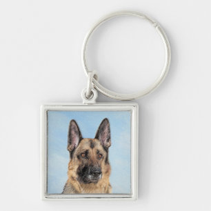 Chaveiro Pintura de german shepherd - Arte de Cachorro Orig
