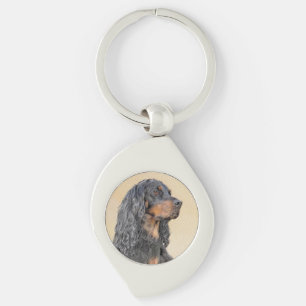 Chaveiro Pintura de Gordon Setter - Arte de Cachorro Origin