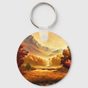Chaveiro Pintura de Paisagem de Outono-68754