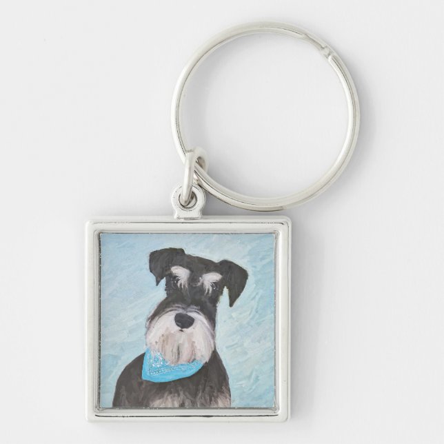 Chaveiro Pintura de Schnauzer (Miniatura) - Cachorro Origin (Frente)