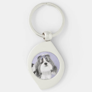 Chaveiro Pintura de Shih Tzu - Arte Original de Cachorro Fo